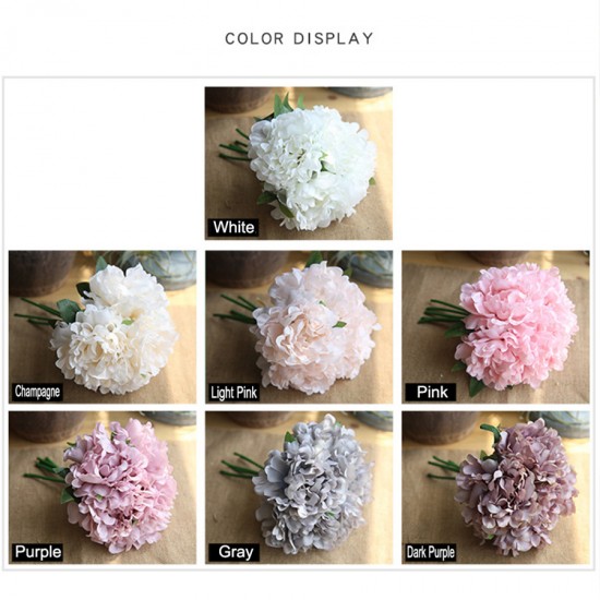 5pcs Big Head Artificial Flowers Peony Cute Silk Bride Bouquet Fake Flowers for Home Wedding DIY Decoration White Party Supplies